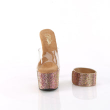 Load image into Gallery viewer, Pleaser BEJEWELED-712RS Heels - Clear / Bronze Multicolor Rhinestones