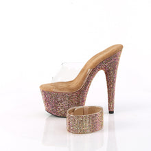 Load image into Gallery viewer, Pleaser BEJEWELED-712RS Heels - Clear / Bronze Multicolor Rhinestones