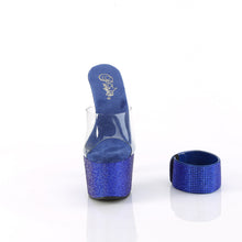 Carregar imagem no visualizador da galeria, Sapatos de salto alto Pleaser BEJEWELED-712RS - Transparente / Strass azul royal
