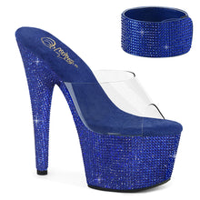 Carregar imagem no visualizador da galeria, Sapatos de salto alto Pleaser BEJEWELED-712RS - Transparente / Strass azul royal