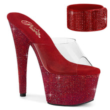 Carregar imagem no visualizador da galeria, Sapatos de salto alto Pleaser BEJEWELED-712RS - Transparente / Strass vermelho rubi