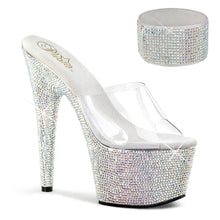 Load image into Gallery viewer, Pleaser BEJEWELED-712RS Heels - Clear / Silver Multicolor Rhinestones