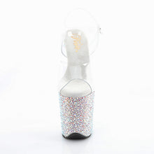 Load image into Gallery viewer, Pleaser BEJEWELED-808MS Heels - Clear / Silver Rhinestones