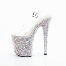 Load image into Gallery viewer, Pleaser BEJEWELED-808MS Heels - Clear / Silver Rhinestones