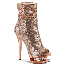 Carregar imagem no visualizador da galeria, Tacones Pleaser BLONDIE-R-1008 Oro Rosa Sequins