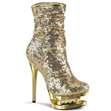 Carregar imagem no visualizador da galeria, Tacones Pleaser BLONDIE-R-1009 Dorado Sequins Cromo