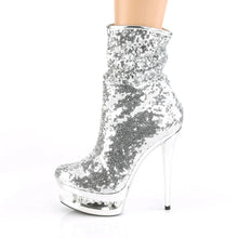 Cargar imagen en el visor de la galería, Tacones Pleaser BLONDIE-R-1009 Plata Sequins Cromo