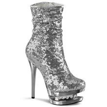 Cargar imagen en el visor de la galería, Tacones Pleaser BLONDIE-R-1009 Plata Sequins Cromo