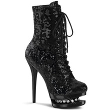 Cargar imagen en el visor de la galería, Tacones Pleaser BLONDIE-R-1020 Negro Sequins