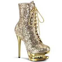 Cargar imagen en el visor de la galería, Tacones Pleaser BLONDIE-R-1020 Dorado Sequins Cromo