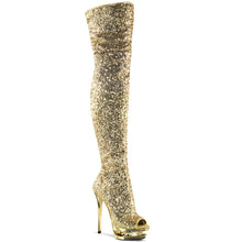 Load image into Gallery viewer, Tacones Pleaser BLONDIE-R-3011 Dorado Sequins Cromo