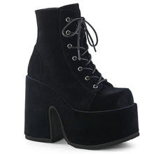 Load image into Gallery viewer, Botines Demonia CAMEL-203 Negro Velvet