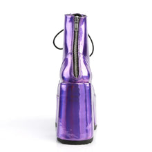 Load image into Gallery viewer, Botines Demonia CAMEL-203 Morado Hologram Piel vegana