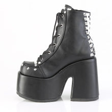 Load image into Gallery viewer, Botines Demonia CAMEL-208 Negro Piel vegana