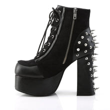 Load image into Gallery viewer, Botines Demonia CHARADE-100 Negro Piel vegana-Suede