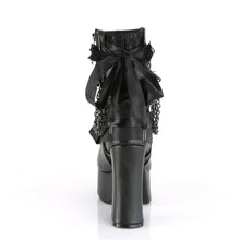 Load image into Gallery viewer, Botines Demonia CHARADE-110 Negro Piel vegana-Lace Overlay