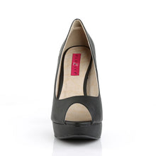 Load image into Gallery viewer, Tacones Pleaser Pink Label CHLOE-01 Negro Piel Sintética