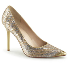 Carregar imagem no visualizador da galeria, Zapatos Pleaser CLASSIQUE-20 Dorado Purpurinay Lamé