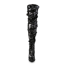 Load image into Gallery viewer, Tacones Pleaser COURTLY-3011 Negro Sequins
