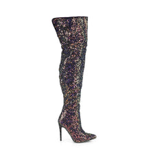Load image into Gallery viewer, Tacones Pleaser COURTLY-3015 Negro Purpurina