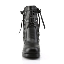 Load image into Gallery viewer, Botines Demonia CRYPTO-51 Negro-Rojo Lace Piel vegana