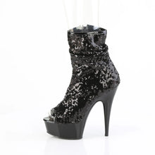 Cargar imagen en el visor de la galería, Tacones Pleaser DELIGHT-1008SQ Negro Sequins Mate