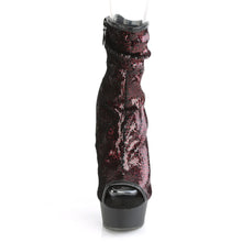 Cargar imagen en el visor de la galería, Tacones Pleaser DELIGHT-1008SQ Burdeos Sequins Negro