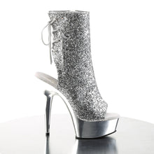 Cargar imagen en el visor de la galería, Tacones Pleaser DELIGHT-1018G Plata Gltr Cromo