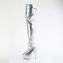 Cargar imagen en el visor de la galería, Tacones Pleaser DELIGHT-3000HWR Plata Hologram Pu