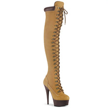 Cargar imagen en el visor de la galería, Tacones Pleaser DELIGHT-3000TL Tan Nubuck Piel