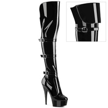 Cargar imagen en el visor de la galería, Tacones Pleaser DELIGHT-3018 Negro Str. Charol