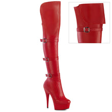 Cargar imagen en el visor de la galería, Tacones Pleaser DELIGHT-3018 Rojo Str. Piel