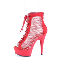Cargar imagen en el visor de la galería, Tacones Pleaser DELIGHT-600-33RM Rojo Faux Suede