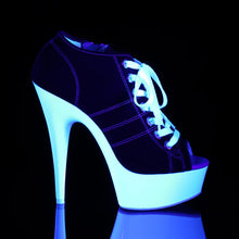Cargar imagen en el visor de la galería, Tacones Pleaser DELIGHT-600SK-01 Negro Canvas Neon