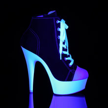 Cargar imagen en el visor de la galería, Tacones Pleaser DELIGHT-600SK-02 Negro Canvas Neon