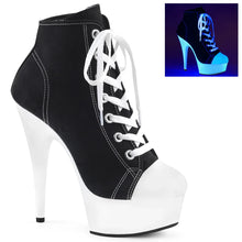 Cargar imagen en el visor de la galería, Tacones Pleaser DELIGHT-600SK-02 Negro Canvas Neon