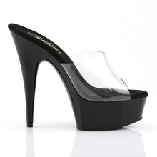 Load image into Gallery viewer, Tacones Pleaser DELIGHT-601 Transparente Negro