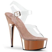 Load image into Gallery viewer, Tacones Pleaser DELIGHT-608 Transparente Oro Rosa
