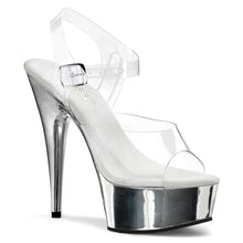 Cargar imagen en el visor de la galería, Tacones Pleaser DELIGHT-608 Transparente Plata Cromo