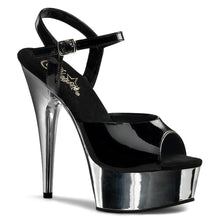 Cargar imagen en el visor de la galería, Tacones Pleaser DELIGHT-609 Negro Plata Cromo