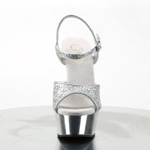 Cargar imagen en el visor de la galería, Tacones Pleaser DELIGHT-609G Plata Gltr Cromo