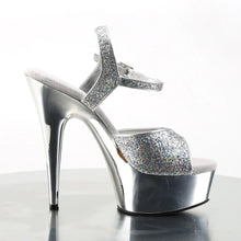Cargar imagen en el visor de la galería, Tacones Pleaser DELIGHT-609G Plata Gltr Cromo