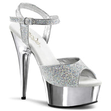 Cargar imagen en el visor de la galería, Tacones Pleaser DELIGHT-609G Plata Gltr Cromo