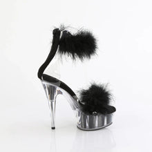 Cargar imagen en el visor de la galería, Tacones Pleaser DELIGHT-624F Transparente Negro Fur