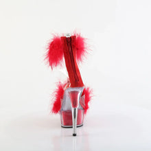 Cargar imagen en el visor de la galería, Tacones Pleaser DELIGHT-624F Transparente Rojo Fur
