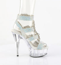 Cargar imagen en el visor de la galería, Tacones Pleaser DELIGHT-656RS Plata Transparente