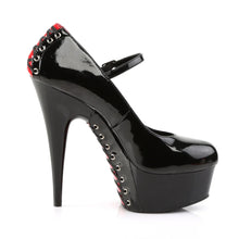 Load image into Gallery viewer, Zapatos Pleaser DELIGHT-687FH Negro Rojo Charol