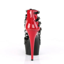 Load image into Gallery viewer, Tacones Pleaser DELIGHT-695 Negro Rojo Charol