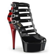 Load image into Gallery viewer, Tacones Pleaser DELIGHT-695 Negro Rojo Charol