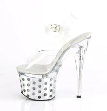 Load image into Gallery viewer, Tacones Pleaser DISCOLITE-708DOTS Transparente Plata Cromo